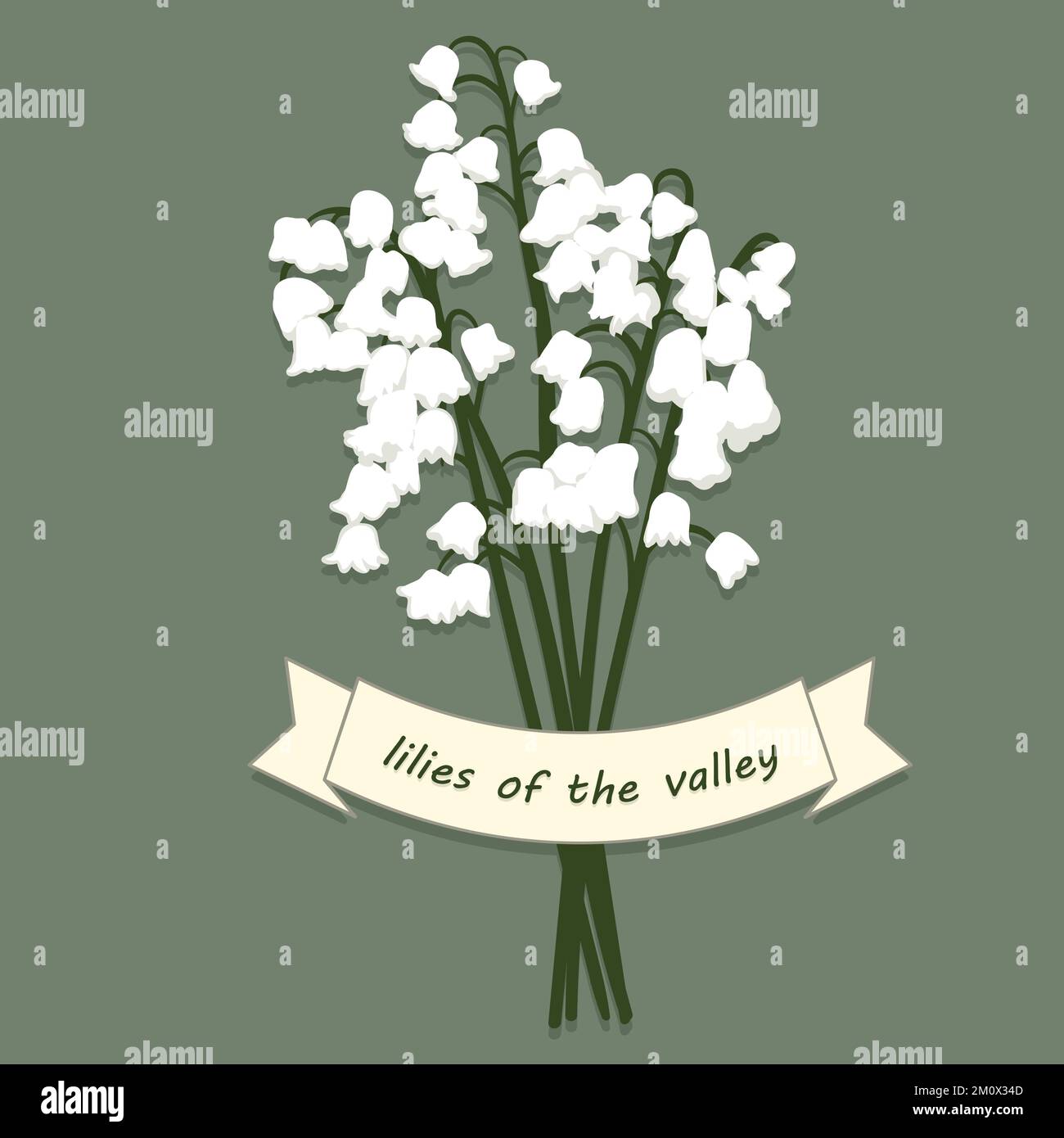 Lilies of the valley vector illustration of a floral background Stock ...