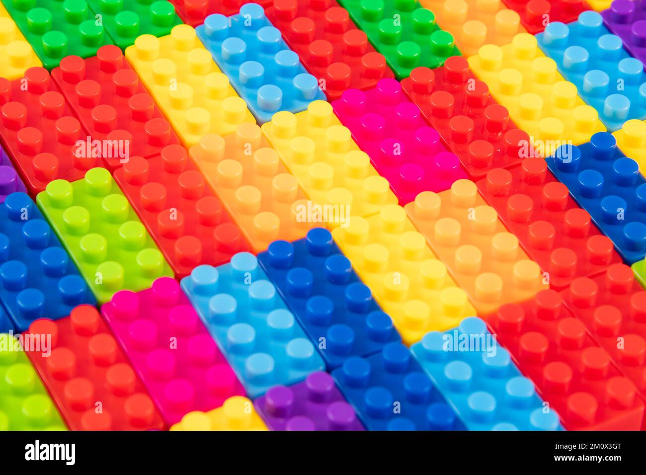 Colorful and isolated children plastic building blocks toy Stock Photo ...