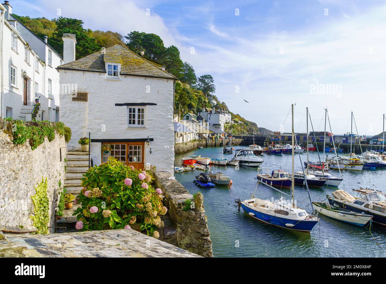Polperro, UK - October 16, 2022: View of the fishing port of the village Polperro, in Cornwall, England, UK Stock Photo