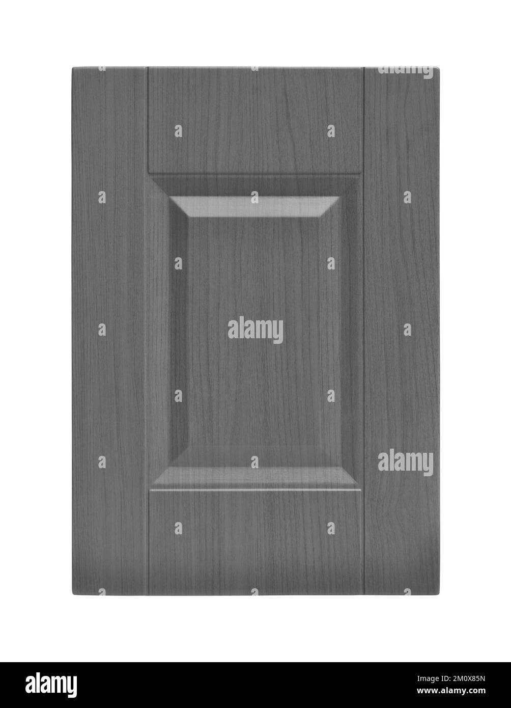 Decorative black white wooden kitchen door isolated on white
