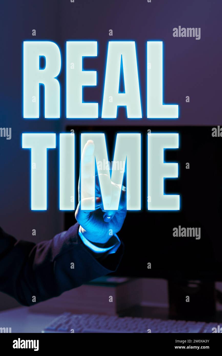 Handwriting text Real Time. Conceptual photo the actual time during ...