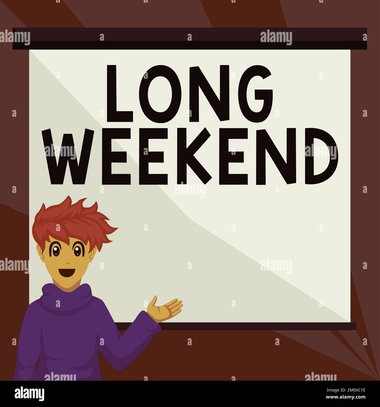 Text showing inspiration Long Weekend. Word for prolonged vacation Holiday season Relaxing Recreation time Stock Photo
