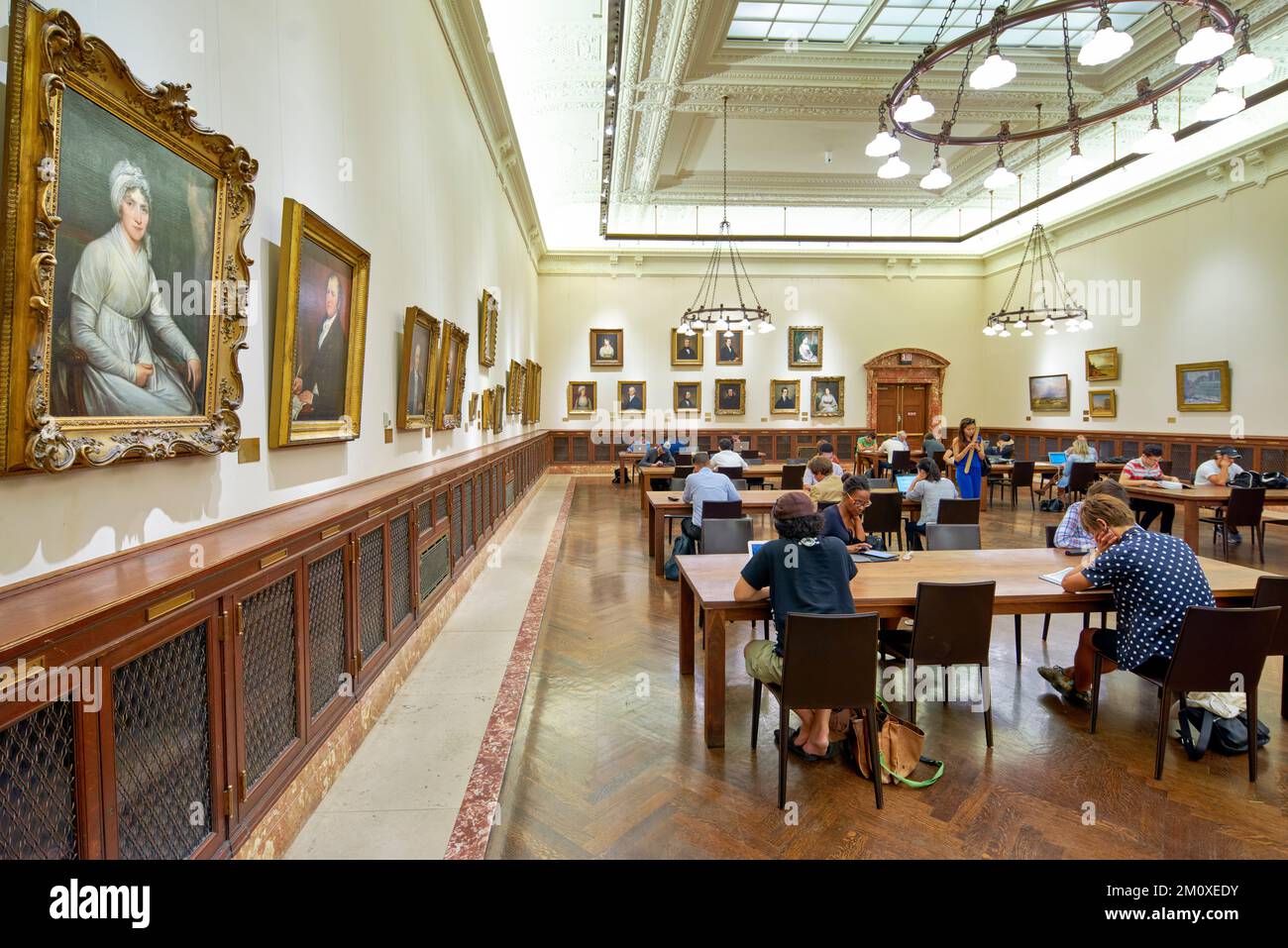 New York. Manhattan. United States. The Public Library. Reading room Stock Photo