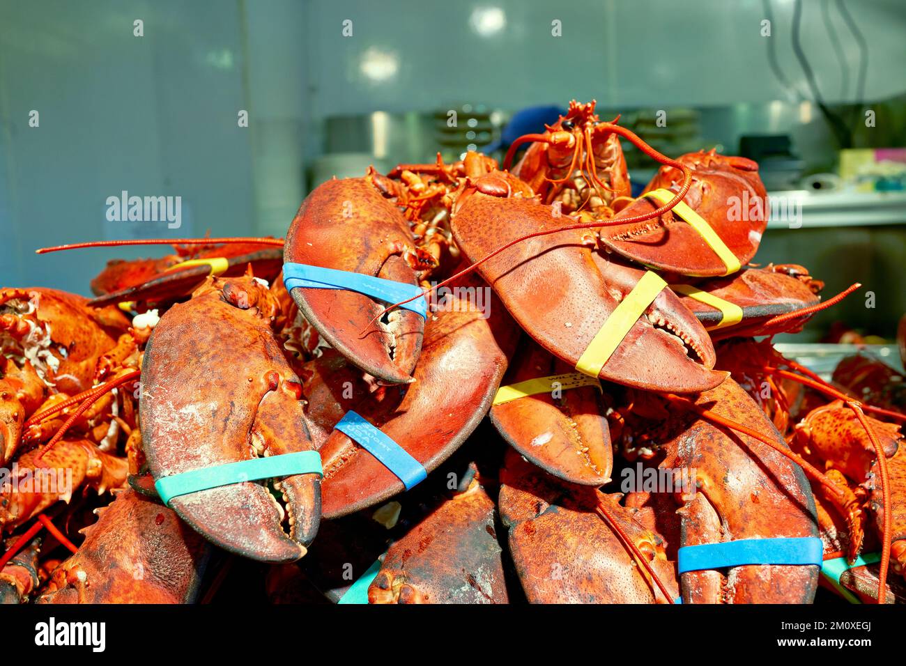 New York. Manhattan. United States. Lobster Place Restaurant at Chelsea Market Stock Photo