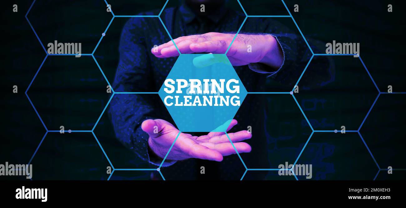 Handwriting text Spring Cleaning, Business overview practice of ...