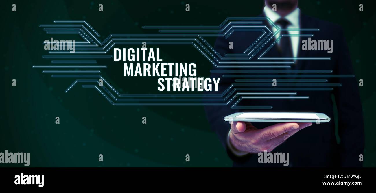 Text showing inspiration Digital Marketing Strategy, Business showcase