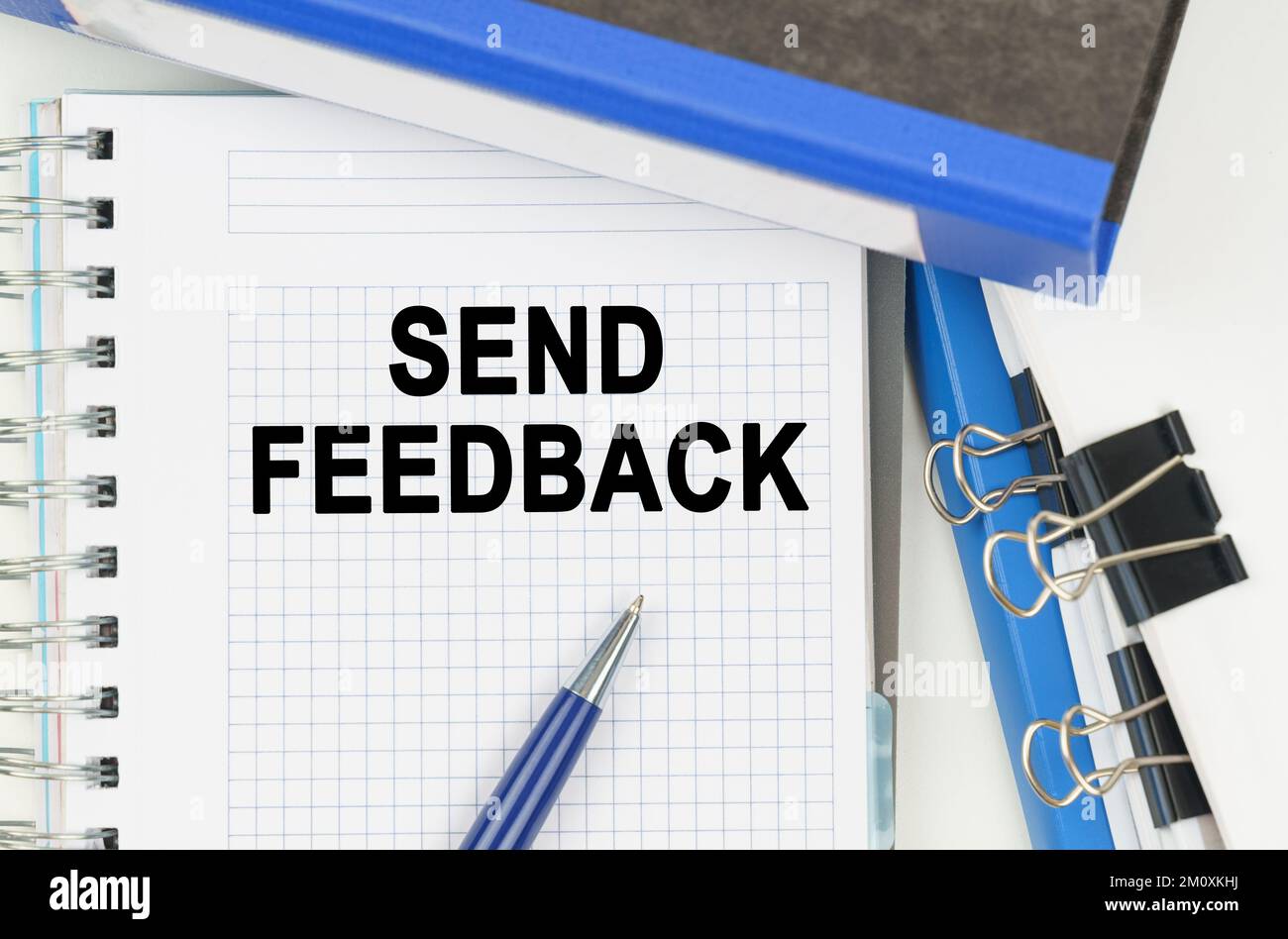 Feedback Folder Business and Economics. Among the documents, folders, a notebook with ...