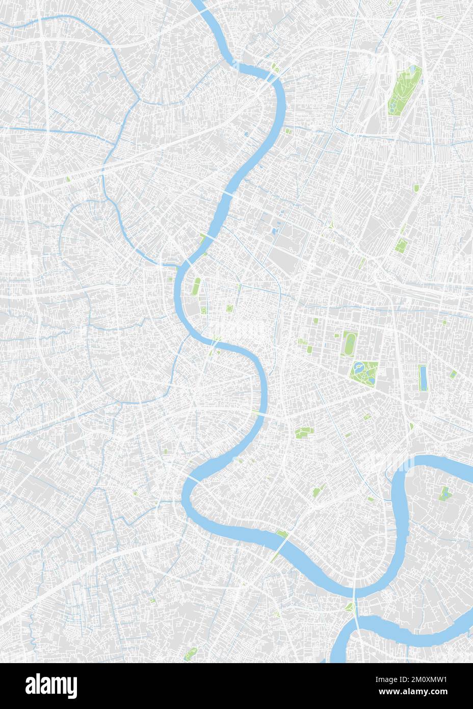 City map Bangkok, color detailed plan, vector illustration Stock Vector