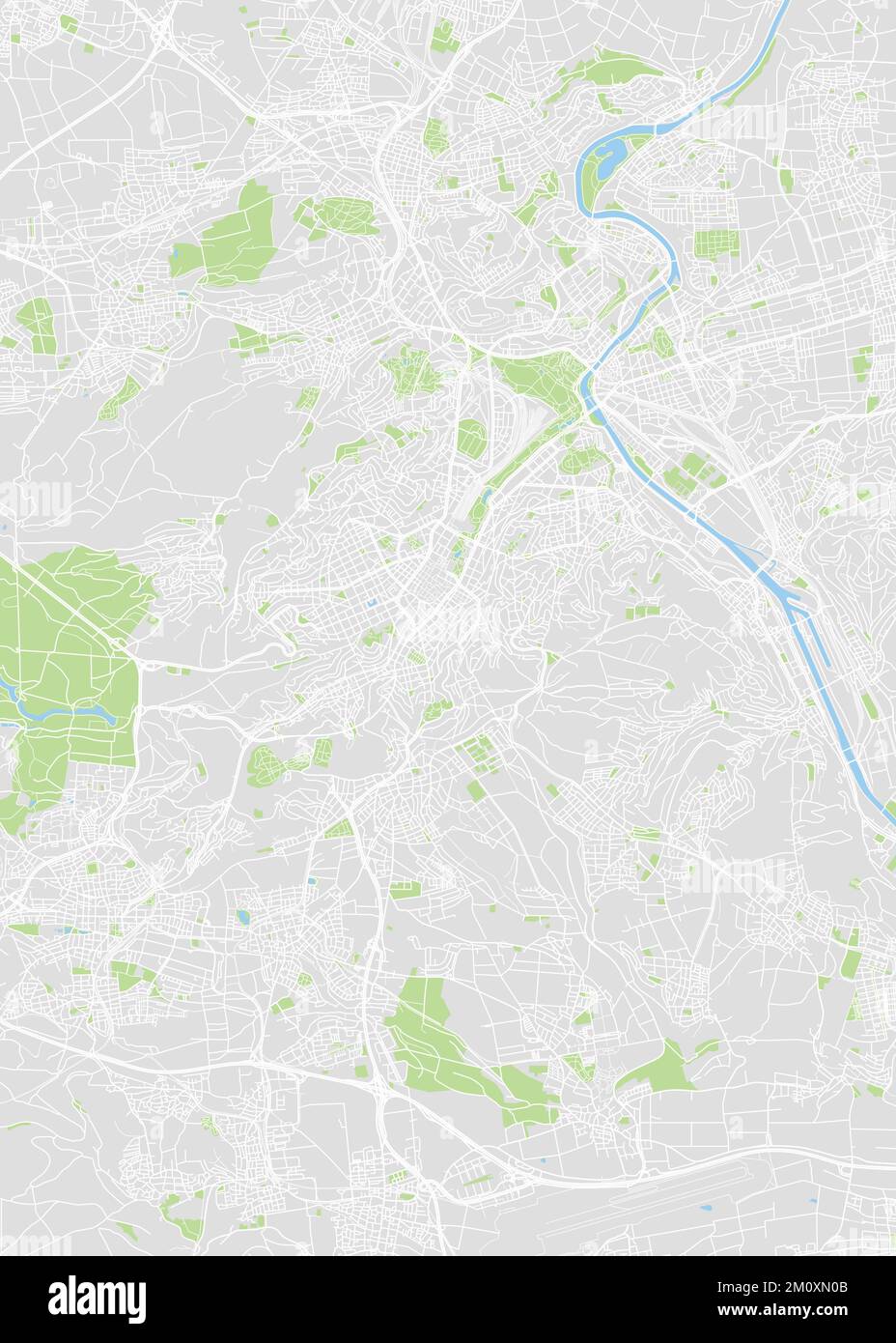 City map Stuttgart, color detailed plan, vector illustration Stock ...