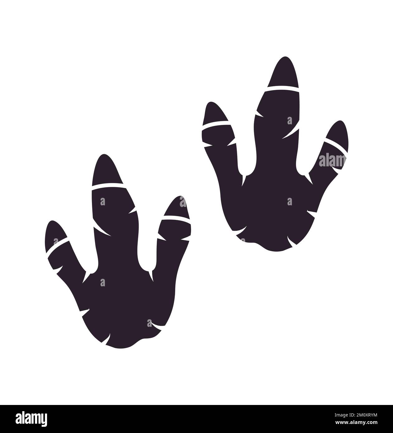 Tyrannosaurus dinosaur footprint vector. Paleontology, history vintage. Paleontology dinosaur