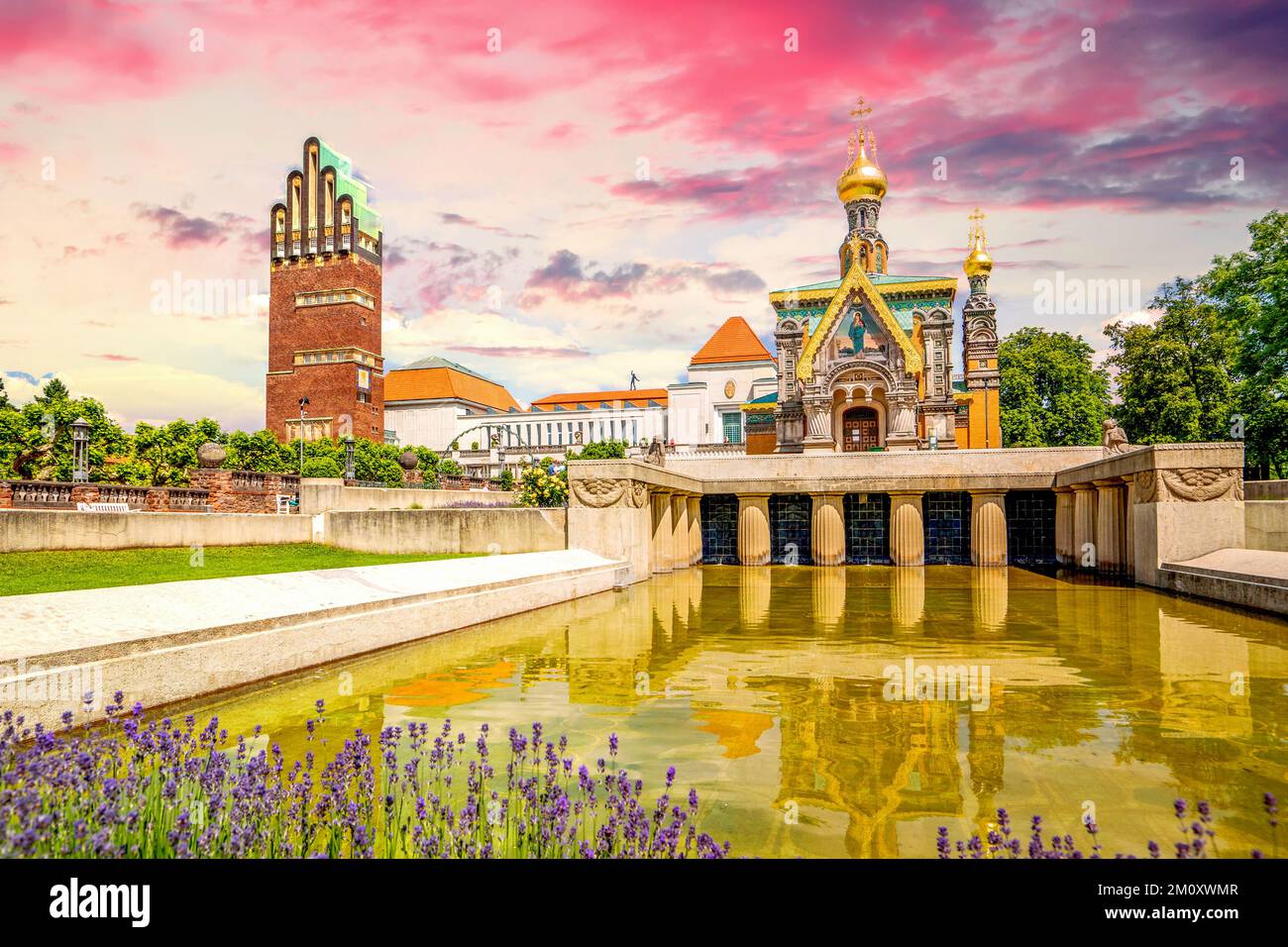 Mathildenhoehe, Darmstadt, Hessen, Germany Stock Photo