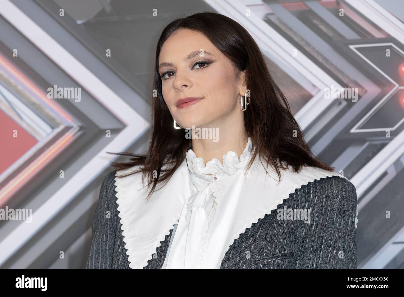 MILAN, ITALY - Dec 6, 2022 : Singer Francesca Michielin attends the press conference of X Factor Italy Final 2022 at Forum Assago in Milan, Italy. Stock Photo