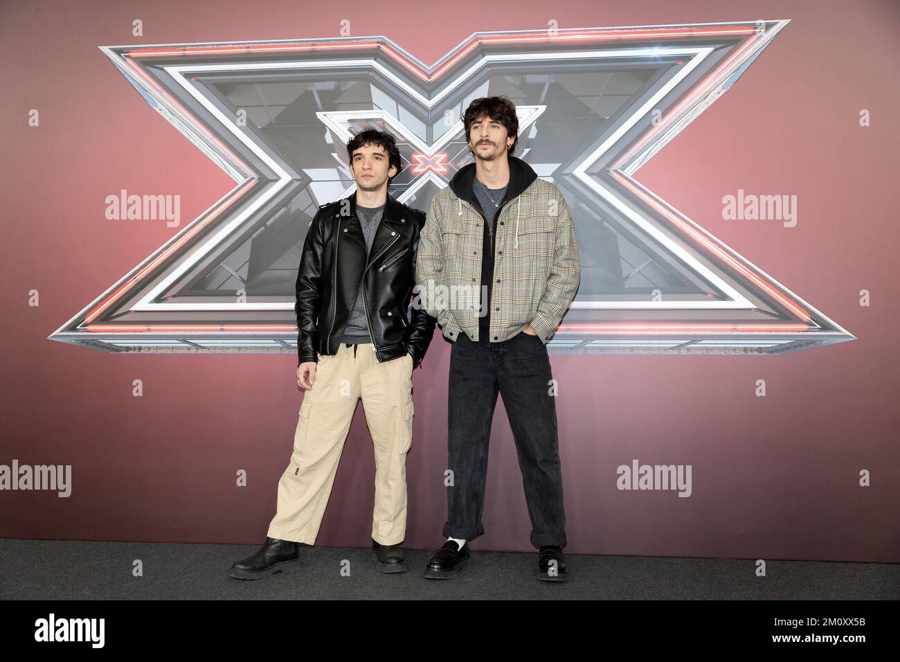 MILAN, ITALY - Dec 6, 2022 : Santi Francesi attend the press conference of X Factor Italy Final 2022 at Forum Assago in Milan, Italy. Stock Photo