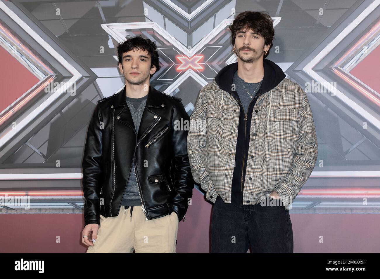 MILAN, ITALY - Dec 6, 2022 : Santi Francesi attend the press conference of X Factor Italy Final 2022 at Forum Assago in Milan, Italy. Stock Photo