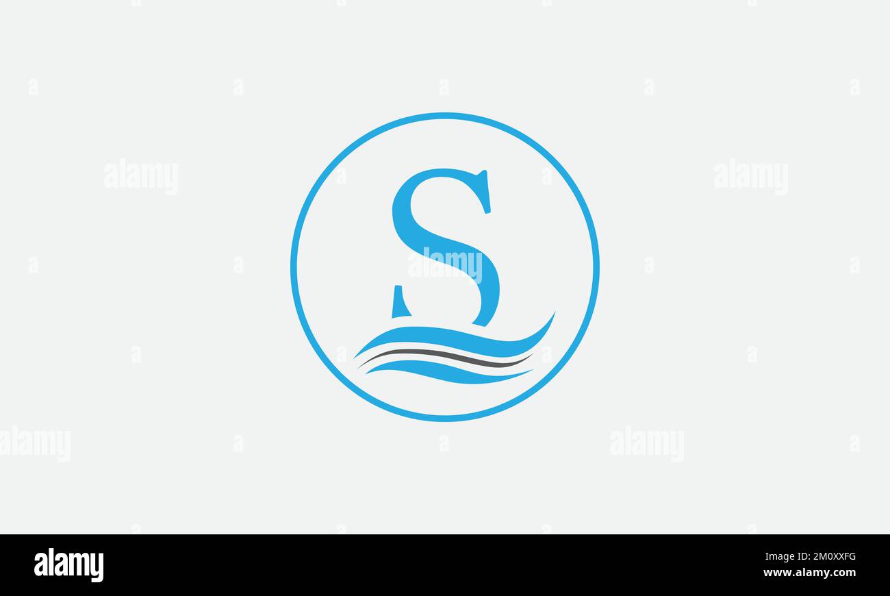 Water wave logo letters vector and water wave symbol icon letter Stock ...
