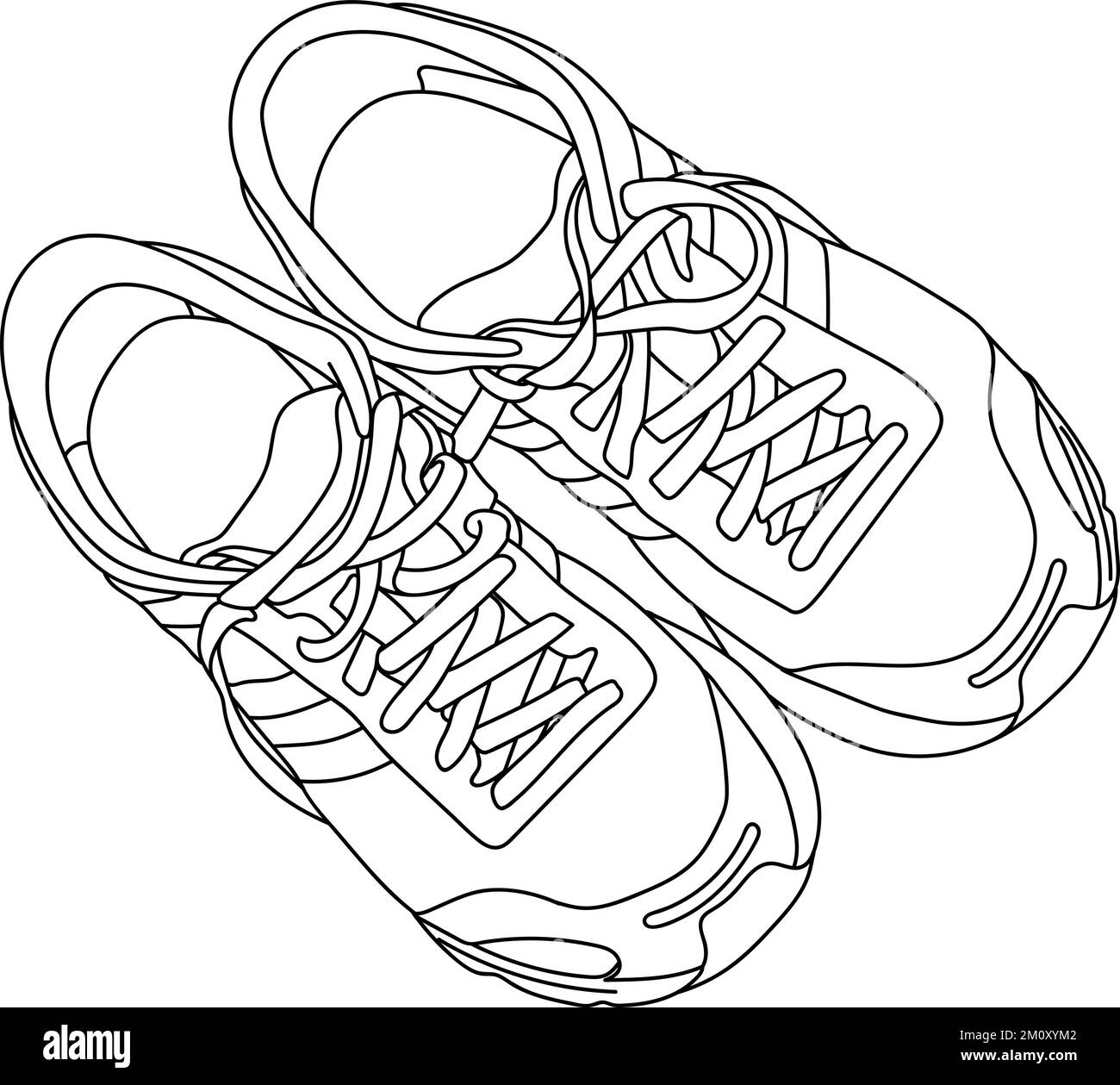 Snickers shoes line drawing vector illustration Stock Vector Image ...