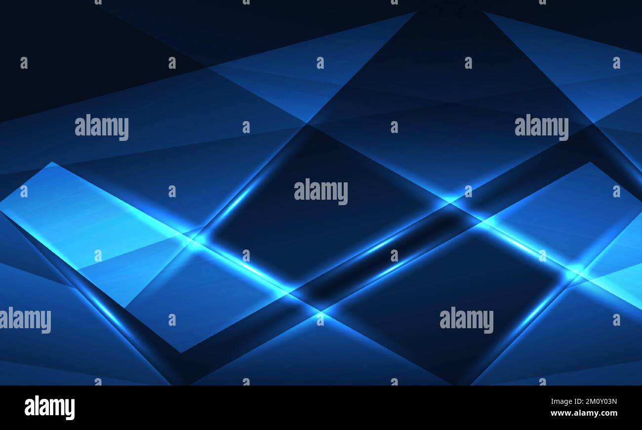 Abstract blue background with diagonal dynamic geometric glowing lines ...
