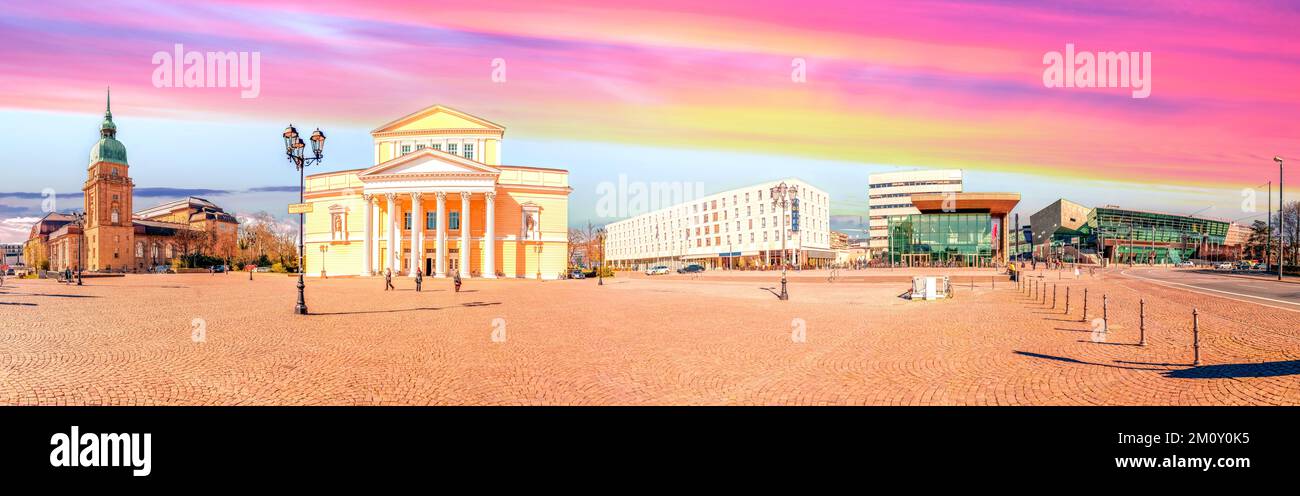 Panorama, Darmstadt, Hessen, Germany Stock Photo