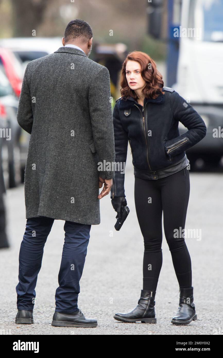 Idris Elba films Luther Stock Photo - Alamy