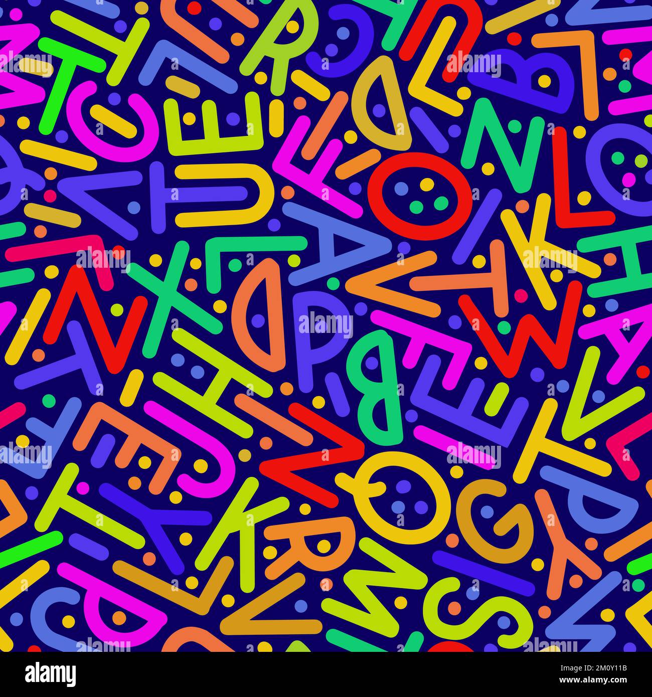 Letter Ppattern Bright random pattern of Latin letters. Vector illustration Stock ...