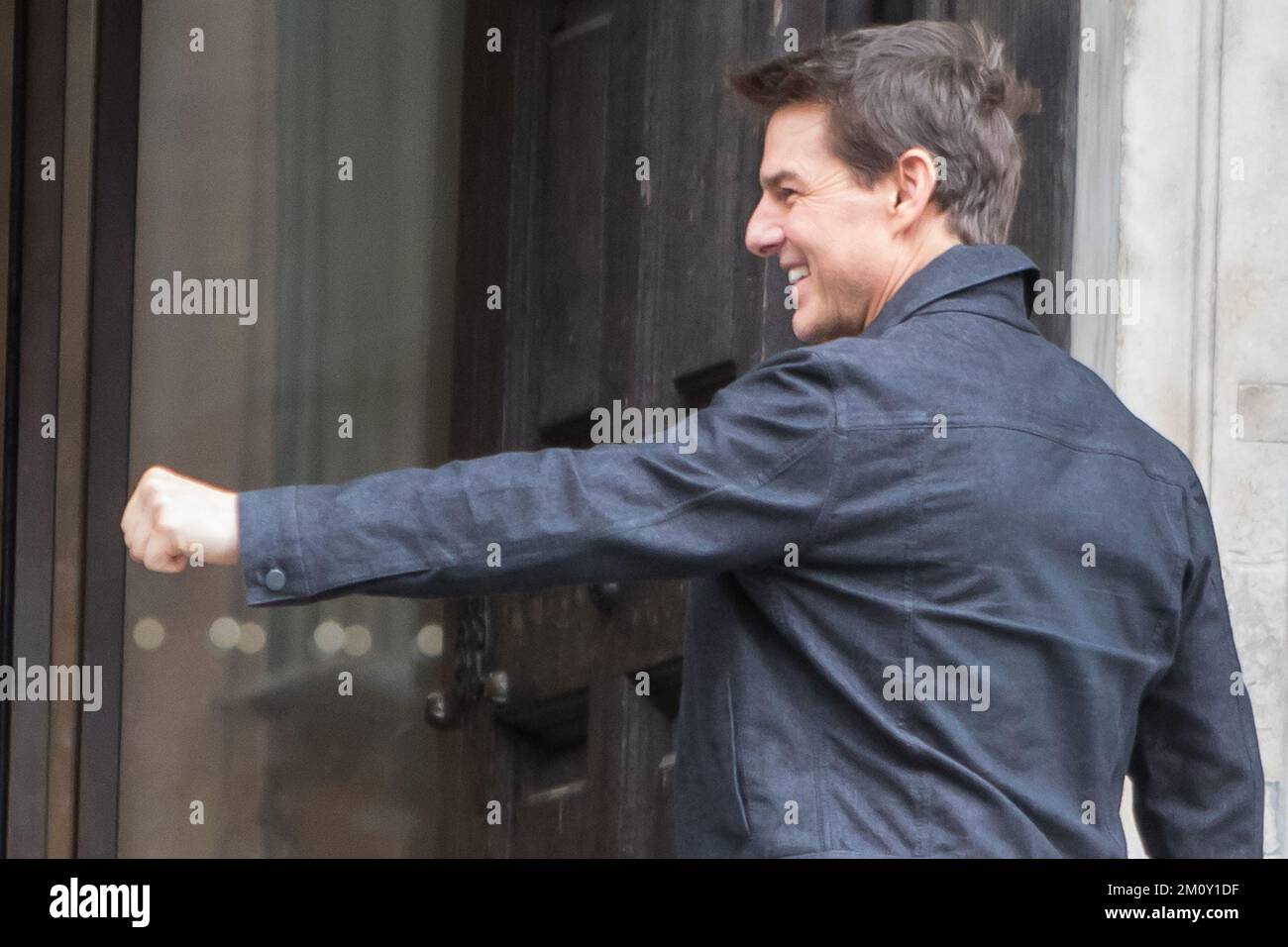 Tom Cruise Films Mission Impossible in London Stock Photo