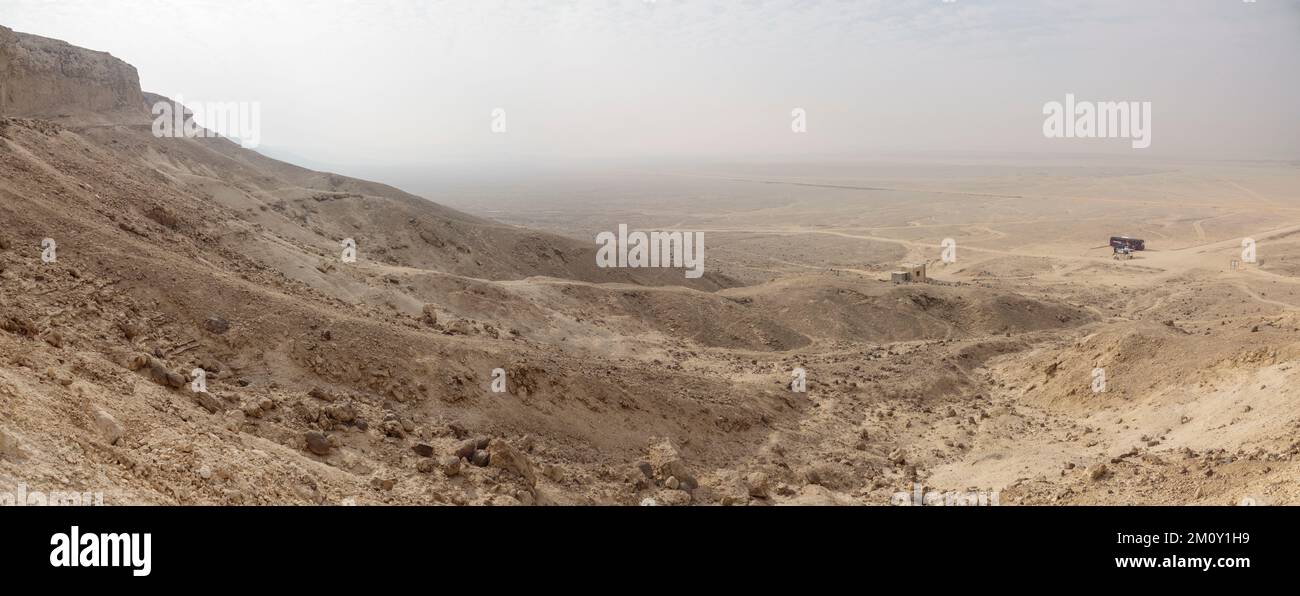 Panoramic view over the plain at Amarna, Middle Egypt Stock Photo