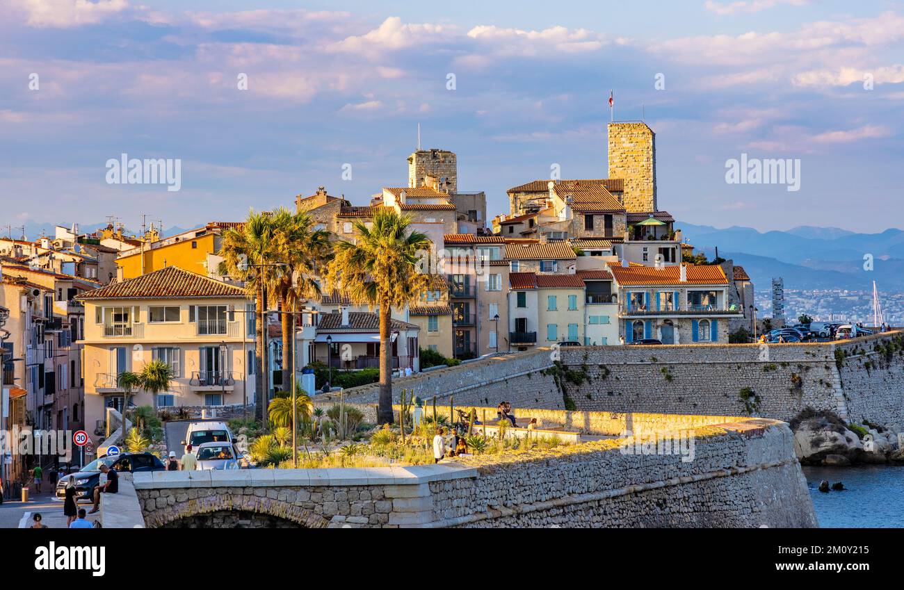antibes-france-august-4-2022-panorama-of-historic-old-town-with