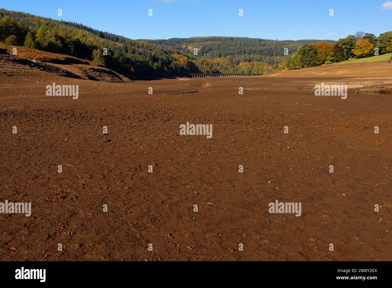 Dry Derwent valley reservoir Stock Photo