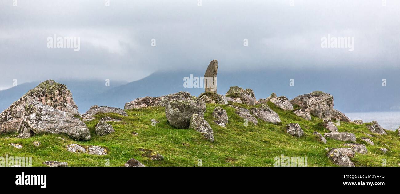Lewis Rocks Rocks and Standing Stone, Mealista, Lewis, Isle of Lewis, Hebrides ...