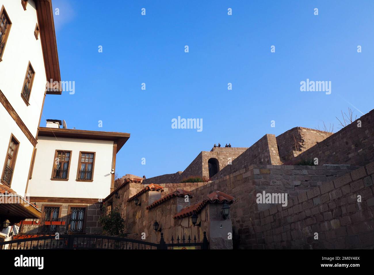 Old Ankara houses and historical Castle, Türkiye. 2022 Stock Photo