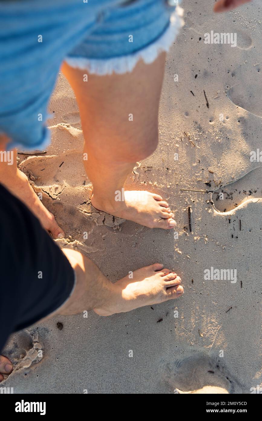 Feet on the beach. Guaibim beach, Valenca, Brazil Stock Photo - Alamy