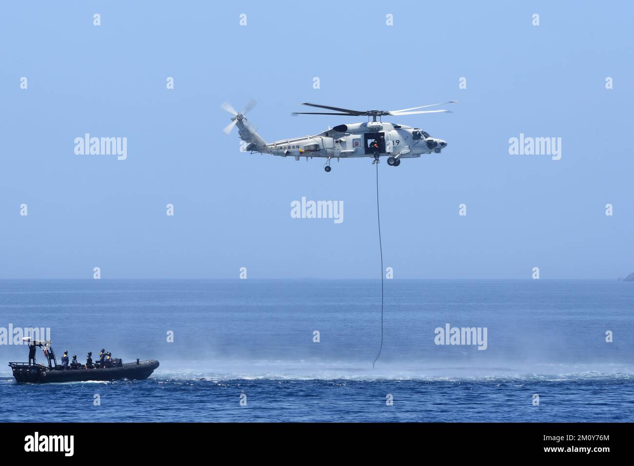 Kyoto Prefecture, Japan - July 25, 2014: Japan Maritime Self-Defense Force Sikorsky SH-60K Seahawk anti-submarine helicopter. Stock Photo