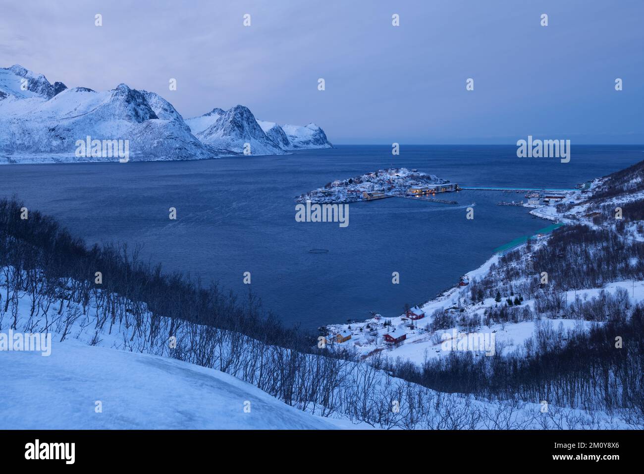 Winter view over Husøy, Senja, Norway Stock Photo - Alamy
