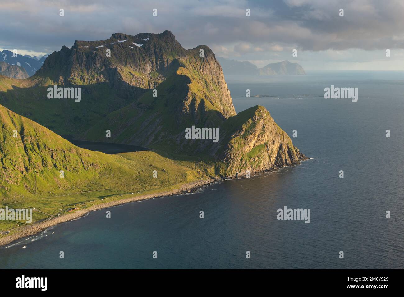 Unstad bay, Vestvågøy, Lofoten Islands, Norway Stock Photo