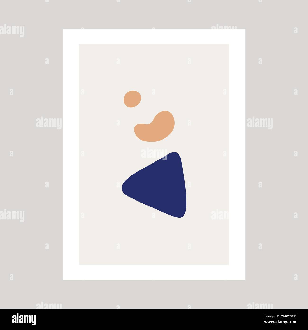 One poster with different abstract shapes drawing in Henry Matisse style. Stock Vector