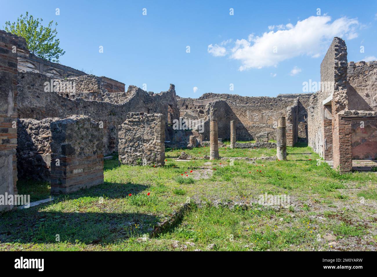 Portico della Concordia Augusta, Ancient City of Pompeii, Pompei, Metropolitan City of Naples, Campania Region, Italy Stock Photo