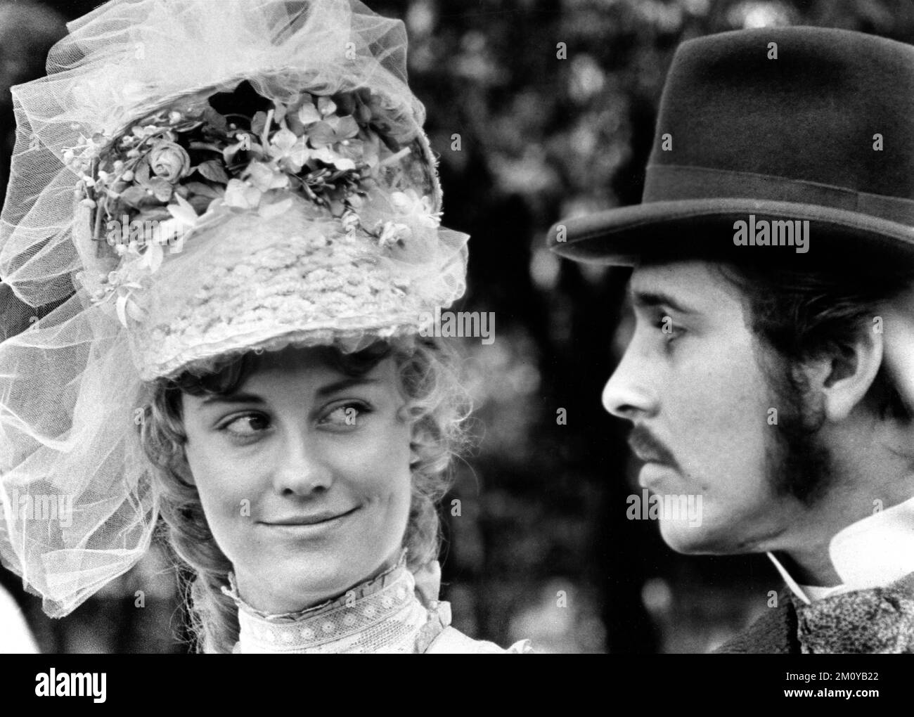 Cybill Shepherd, Barry Brown, on-set of the Film, 'Daisy Miller', Paramount Pictures, 1974 Stock Photo