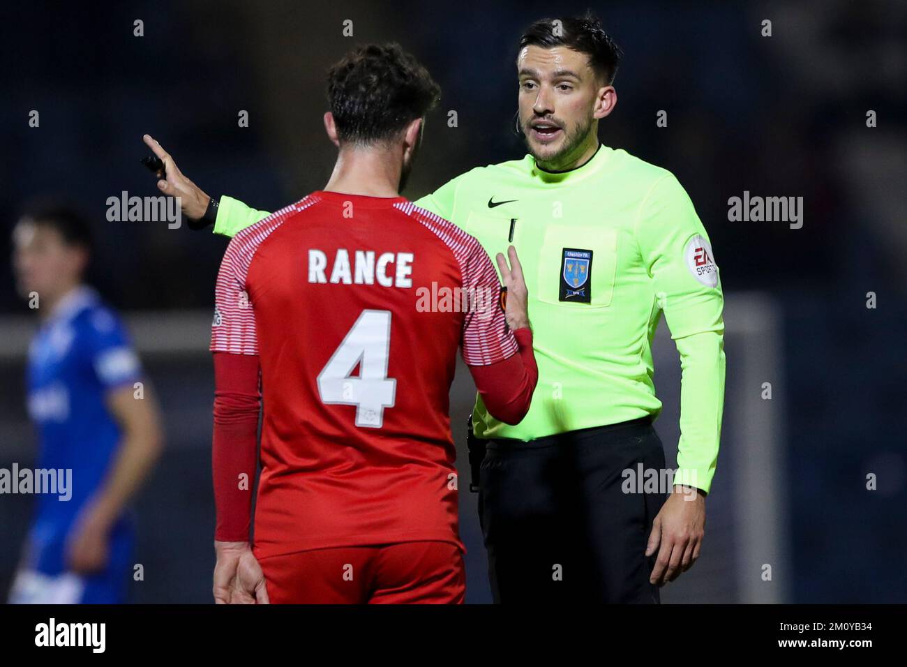 Match referee Thomas Kirk during the FA Cup 'nd round replay between Gillingham and Dagenham and Redbridge at the MEMS Priestfield Stadium, Gillingham on Thursday 8th December 2022. (Credit: Tom West | MI News) Credit: MI News & Sport /Alamy Live News Stock Photo
