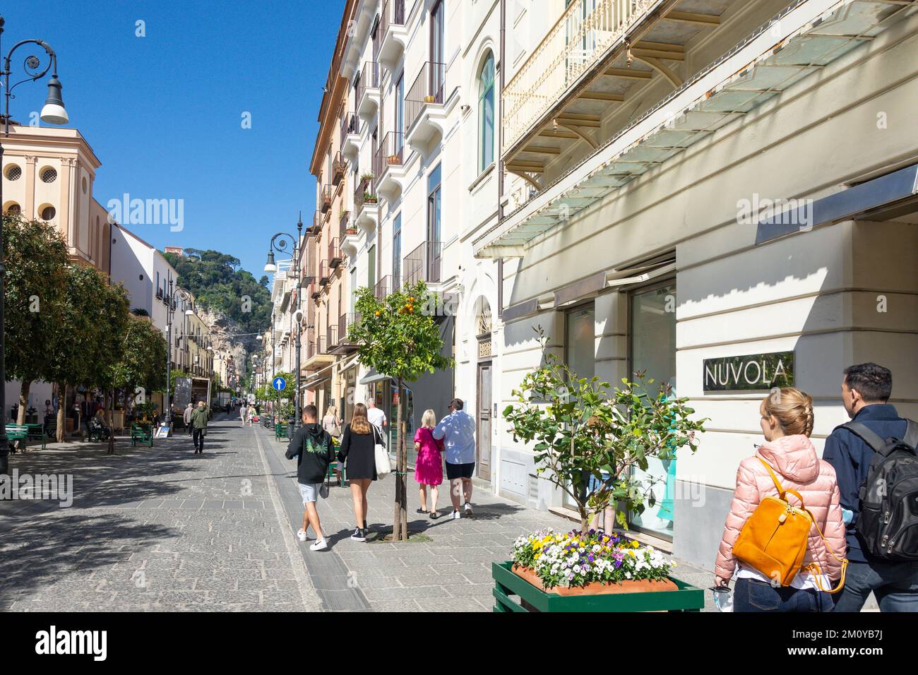 Shopping street, Corso Italia, Sorrento (Surriento), Campania Region, Italy Stock Photo