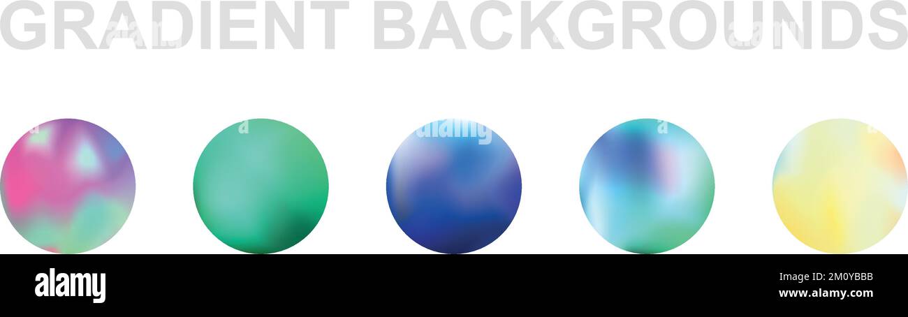 Set of 5 different gradient texture backgrounds - Vector illustration ...