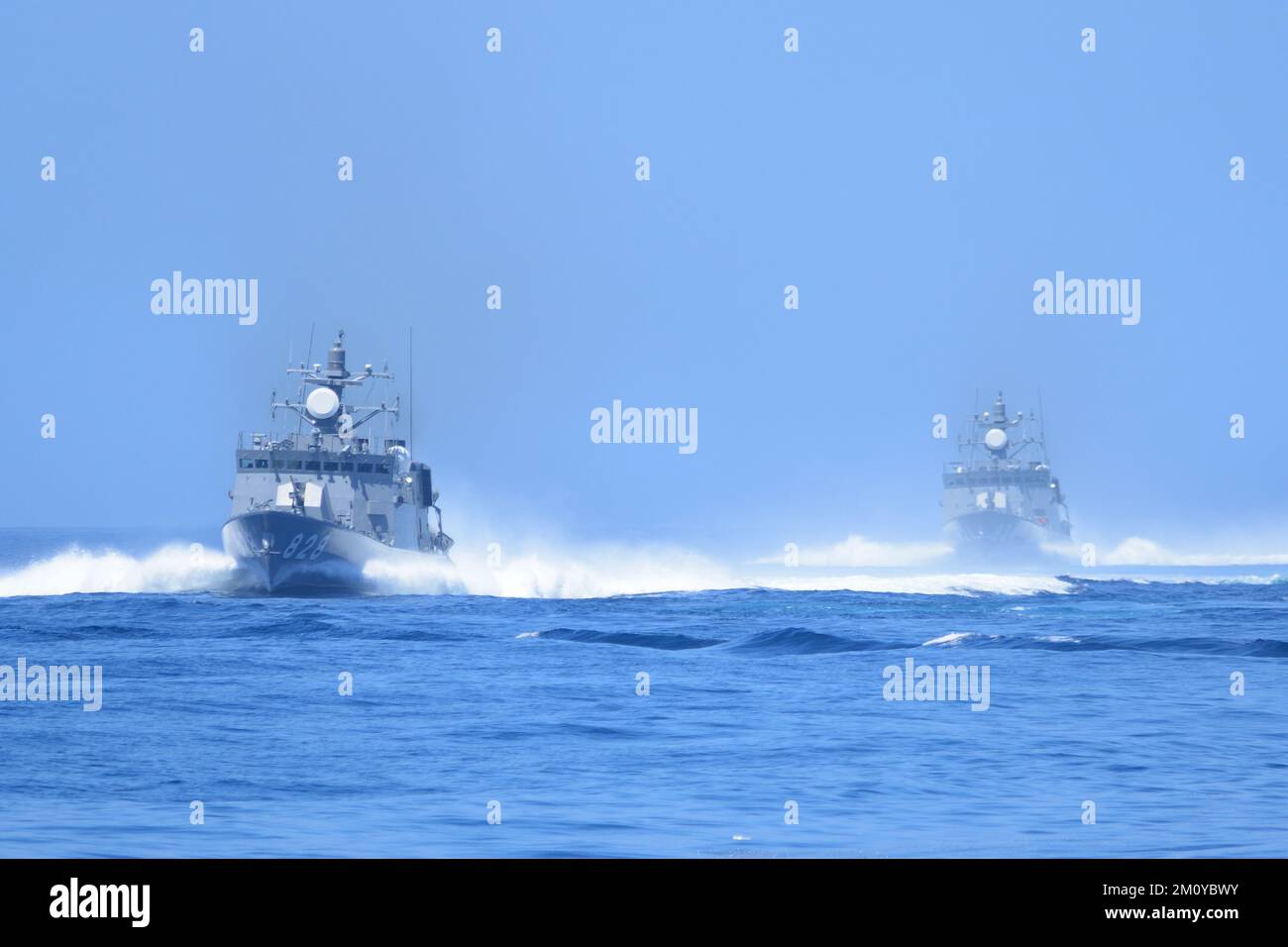 Japan Maritime Self-Defense Force Hayabusa-class guided-missile patrol boats. Stock Photo