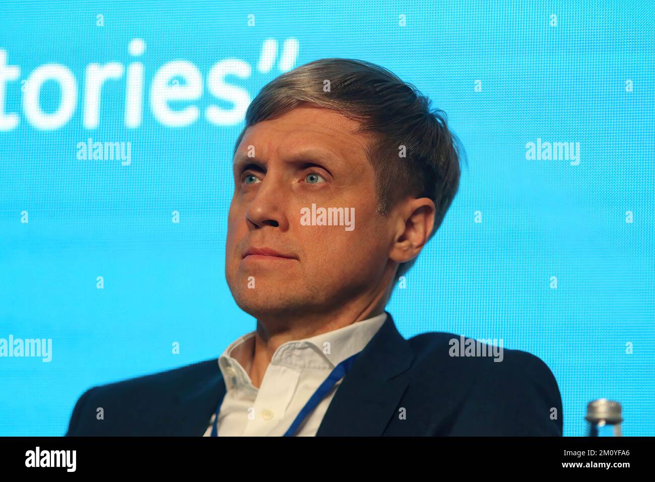 St. Petersburg, Russia. 08th Dec, 2022. Sergey Krasnoperov, Executive Director of 'Tourism.RF' seen during a plenary session at the St. Petersburg International Tourism Forum 2022, (TRAVEL HUB-2022). Credit: SOPA Images Limited/Alamy Live News Stock Photo
