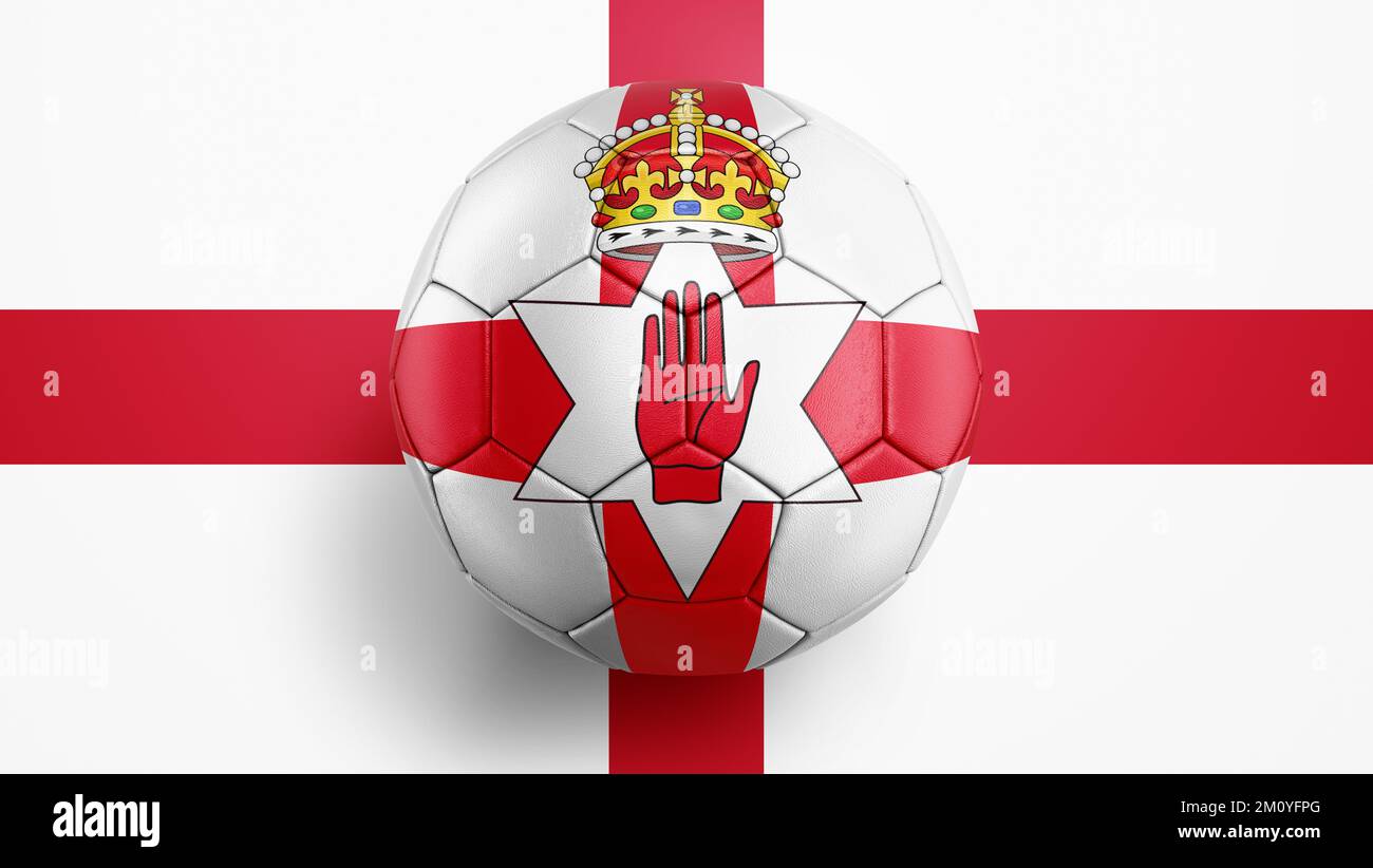 Soccer ball Northern Ireland flag on a Northern Ireland flag background ...