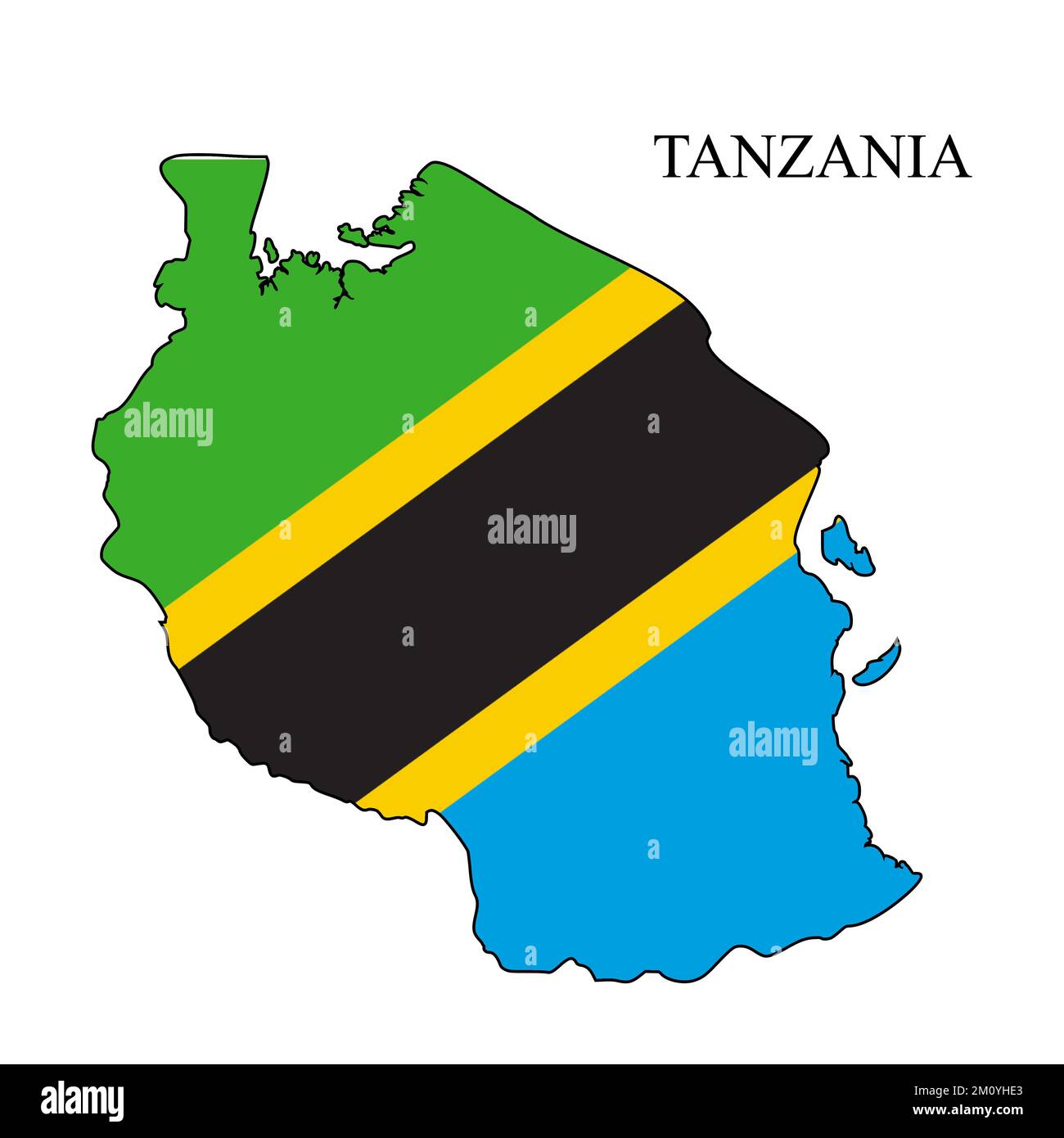 Tanzania map vector illustration. Global economy. Famous country. Eastern Africa. Africa. Stock Vector