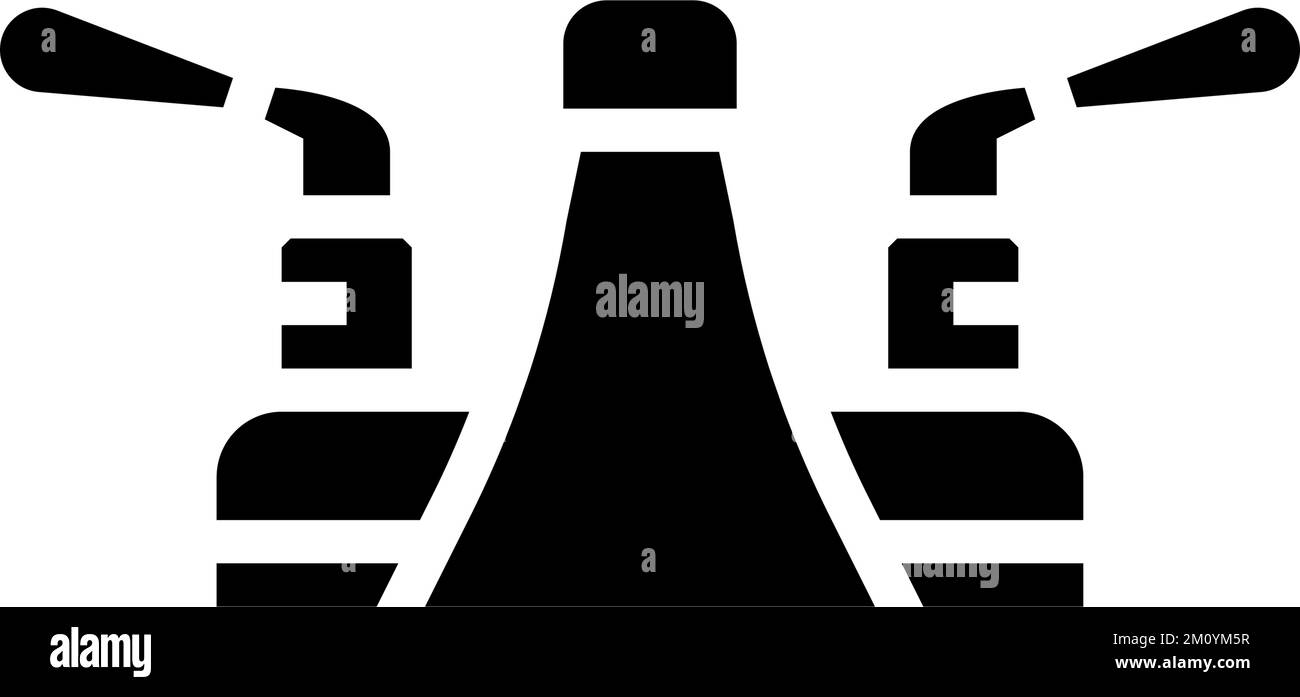 silver faucet water glyph icon vector illustration Stock Vector Image ...