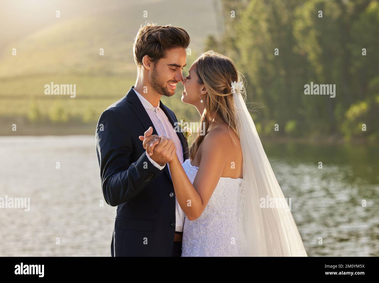 I promise to never let go of your hand. an affectionate bride and groom ...