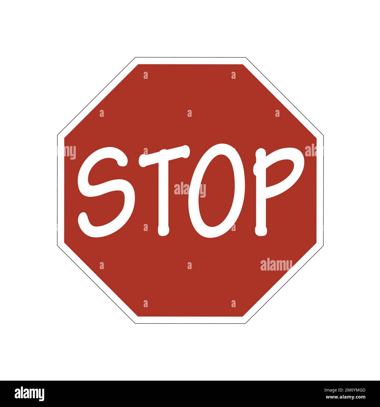 Vector illustration of Stop sign isolated on white Stock Vector Image