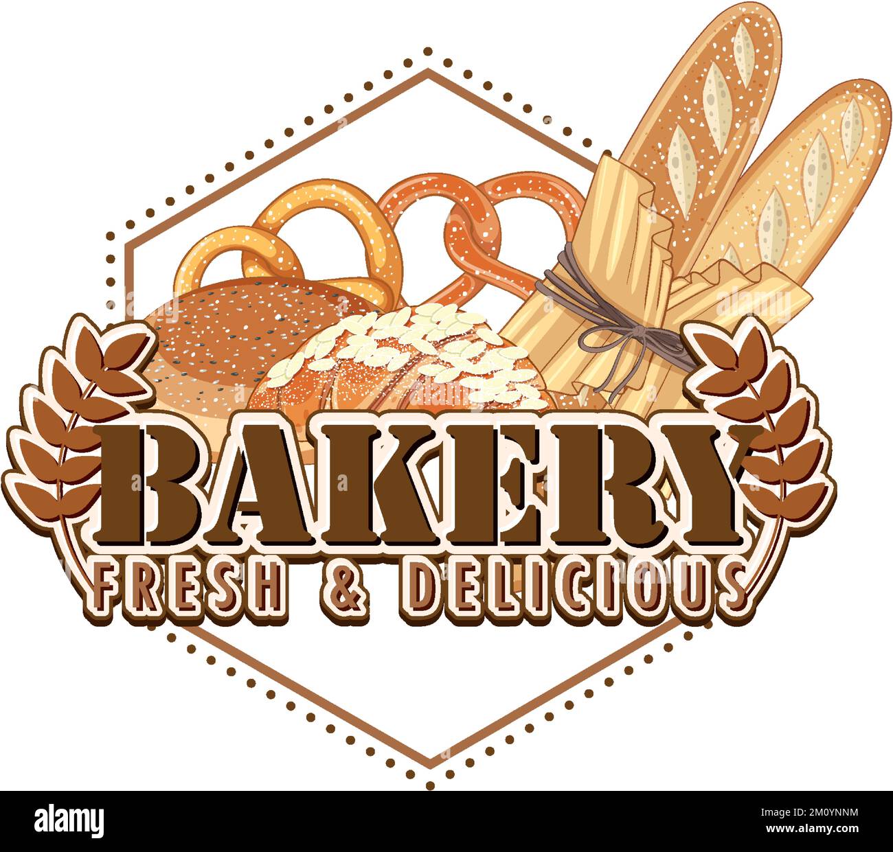 Bakery fresh and delicious text for banner or poster design ...