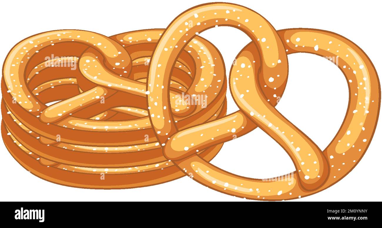 Pretzel bread snack isolated illustration Stock Vector Image & Art - Alamy