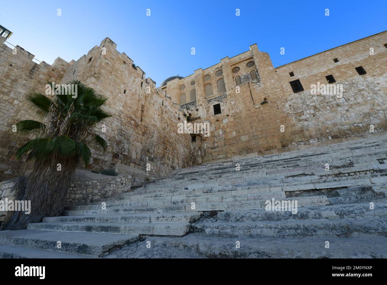 The western (double) Huldah Gate and the monumental staircase at the